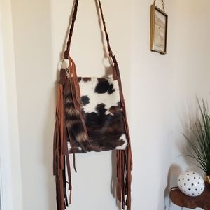 Keep It Gypsy cowhide fringe purse
